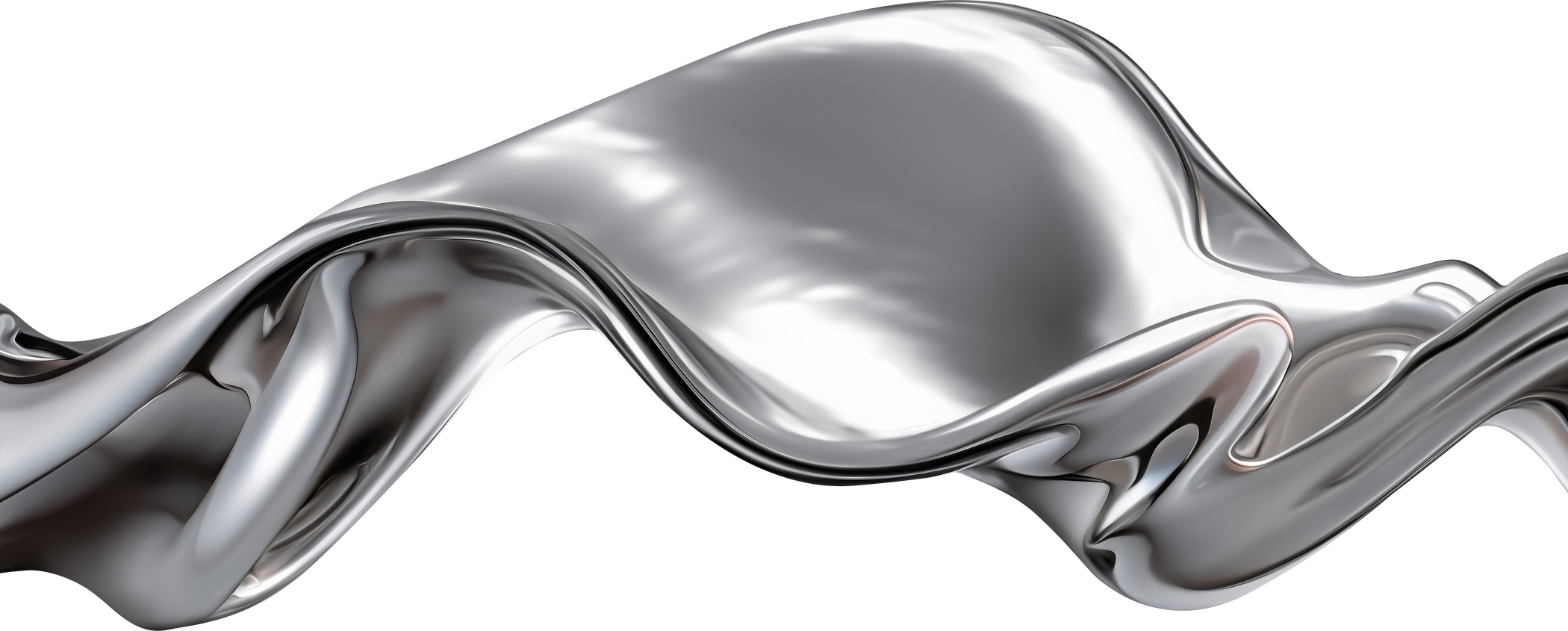 Abstract Silver Gradient Background. Flow Chrome Liquid Metal Waves. AI Generative